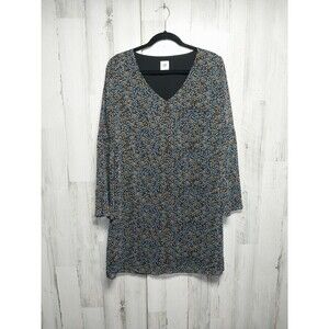 Cabi Poise Floral Dress Womens Medium Sheer Bell Sleeves Lined